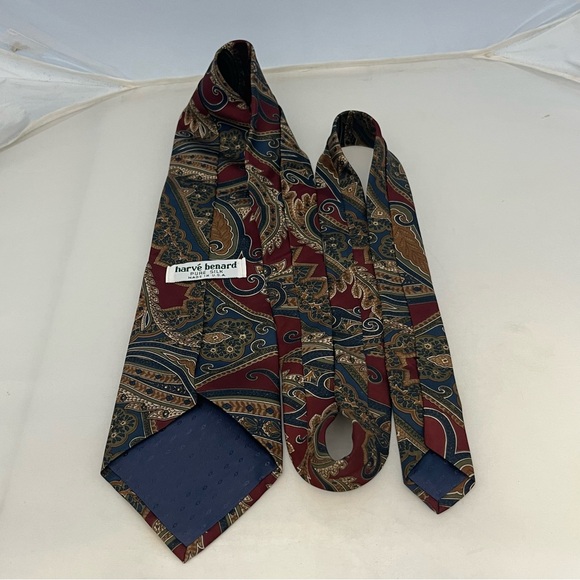 Vintage Harve Benard Busy Ornate Floral Silk Tie Made In USA - Picture 5 of 10